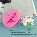 Hibiscus flower silicone cake mold for chocolate baking and floral food decoration - 3519 Hibiscus / Pink