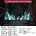 White snowflake Christmas tree static glass decals available in five custom sizes - SDHZUV-29B Multicolor / 90x30cm