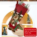Large Christmas stocking featuring a 3D plush reindeer with ski gear and scarf - Reindeer (105-C)