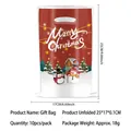 Red Christmas snowman gift bags with Merry Christmas text 25x17cm 10 pieces pack - Red Penguin Snowman Cabin Style (Style 10) / 10 Pieces Pack