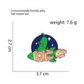 Cartoon green cucumber riding a rocket enamel pin made of eco-friendly alloy - Cucumber Riding Rocket