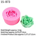 Pink silicone mold for succulent rose flowers with 3D texture for clay and chocolate - 2# Style (15-873) / Pink