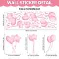 Rosa Cartoon Ballon Wandaufkleber mit Schleifen für Kinderzimmer Deko PVC Aufkleber - Rosa Ballon Schleife Stil (UV24Y11943T_R) / 30x90cm*1 Blatt