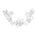 Silver vine bridal hair comb with metallic leaves and artificial pearls on white background - Silver HS-J5403S