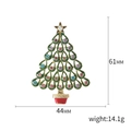 Grüne Strass Weihnachtsbaum Brosche in Goldoptik mit bunten Kristallen besetzt - Rote Basis Mehrfarbiger Strass-Stil (Christmas Tree 22)