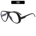 Chic oversized black high-gloss frame cycling sunglasses with clear lenses for women C8 - Black Frame Clear Lens
