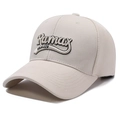 Cappellino da baseball beige alla moda con ricamo Ramax 3D e trama in rete traspirante - Beige Chiaro