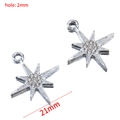 Silver star pendant charm with clear rhinestones for DIY jewelry making 21mm - Hexagram Pendant / Silver (White K)