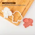 Tagliabiscotti Babbo Natale con timbro, stampo in plastica bianca 6,9x7,5cm per Natale - Babbo Natale A / 6.9x7.5cm