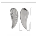 Detail of stainless steel wing pendants with rhinestones including size and weight specs - Rhinestone Wing