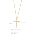 Gold plated 316L stainless steel cross necklace featuring marquise cut zircon stones - Cross No.15 (Gold Marquise White Stone)