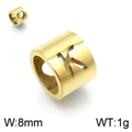 Gold hollow letter K bead charm made of titanium steel with 8mm width and 1g weight - Gold Letter K Style (KLJ1332-Z)