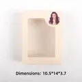 Beige heatless hair curler set in 10.5x14x3.7cm window box with female portrait - Packaging Box for 2-Piece Set