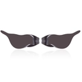 Detail of bird-shaped matte black stainless steel stud earrings with push-back closure - Flying Bird / Black