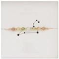 Detail of Leo zodiac bracelet with Peridot, Citrine, Sunstone, and Clear Quartz beads - Leo