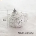 White 8cm Christmas ball ornament with silver mesh weaving and sparkling sequins - 8cm / White Conical Sequin Ball