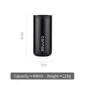 Matte black stainless steel coffee tumbler 400ml with 16cm height and 7cm diameter - 500ml / Black