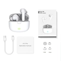 White A12 Pro wireless Bluetooth earbuds set with charging case and accessories - A12 PRO White