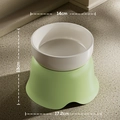 Ceramic elevated pet bowl with pale green non-slip base for cat and dog neck protection - Ceramic Green