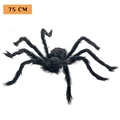 75 cm große schwarze Plüschspinne mit roten Augen für Halloween-Dekorationen - XXL schwarze Spinne