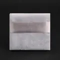 Gray velvet jewelry pouch with satin ribbon detail for bracelets and rings - Flip Ribbon Velvet Pouch / 8.5*9CM / Gray