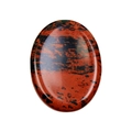 Pierre de pouce ovale polie en jaspe rouge-brun avec textures veinées naturelles - Obsidienne Acajou / 45*35*8mm