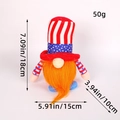 Patriotic Independence Day gnome with stars and stripes hat, 18cm height dimensions - Independence Day Short Leg Gnome - Male Style (C1-15)