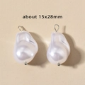 Irregular baroque pearl pendant with silver metal ring for DIY jewelry making 15x28mm - 14# Irregular Pearl (15x28mm) / Steel