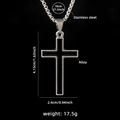 Hip hop cross pendant sweater chain in black and silver with stainless steel necklace - Cross No. 4 + Steel Chain