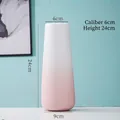 Modern gradient white and pink matte ceramic flower vase for dry or hydro culture - Large Chuyu - Gradient Pink
