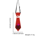 Red glitter Halloween tie with skull and spider patterns, size 25cm by 7.8cm dimensions - One Size / Red Glitter Skull Spider Web / Red Skull Spider Web