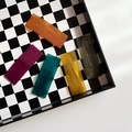 Five-pack set of stylish acrylic wavy hair clips in diverse translucent jelly colors - Solid Rectangle 5PCS