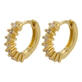 Orecchini a cerchio placcati in oro con brillanti accenti in zircone bianco da donna - Oro Zircone Bianco