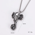 Vintage silver elephant pendant necklace in stainless steel with 52mm x 34.5mm dimensions - Vintage Elephant Style (8) / With 0.3*60cm Chain