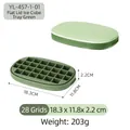 Bac à glaçons vert en silicone 28 compartiments avec couvercle plat de rangement - Couvercle Plat Glaçon-Vert-28 Grilles