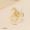Macro view of cherry-shaped gold pendant with heart zircons and 1.6cm size dimensions - Cherry Style Gold (MYYX00669)