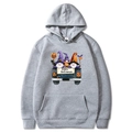 Gray Halloween hoodie with Happy Halloween print and kangaroo pocket on a white background - Light Gray