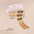 Dreiteiliges Edelstahl-Ohrring-Set mit goldenen Creolen und schwarzen Schmetterlingen - 9# Schwarzer Schmetterling