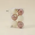 Set di 6 palline di Natale oro rosa e beige con scritta Always in Our Hearts incisa - Caffè Crema con Scritte (Set di 6) / 6cm