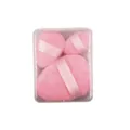 3-piece set of pink plush makeup puffs in various sizes with a clear storage box - Pink / 3pcs Set (PP Box)