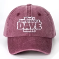 Retro washed burgundy cotton baseball cap with white printed slogan in a front view - Burgundy
