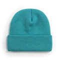 Classic knitted beanie in teal blue color made of warm soft fabric for autumn and winter - One Size / Cyan Blue