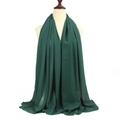 Deep green pearl chiffon scarf on mannequin, breathable and lightweight solid color wrap - Dark Green