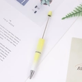 Beaded DIY pen with yellow-white gradient body and telescopic pointer tip - Yellow Gradient