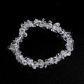 Pulsera de cristal blanco natural con piedras de cuarzo transparente pulidas a mano - Cristal de roca