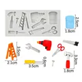 Silicone fondant mold with hardware tools shapes like hammer and wrench for cake decor - 4# Multi-tool Strip / Gray
