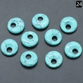 Turquoise color stone donuts with black veins for DIY jewelry making accessories - 18mm Side Hole Turquoise (SYN)