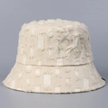 Schicker cremefarbener Fischerhut mit Vintage-Rissen auf hochwertigem Segeltuchstoff - M (56-58cm) / Beige
