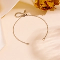 Silver stainless steel chain bracelet featuring a lobster clasp and extension links - Steel Color Double Opening Cross Chain Bracelet