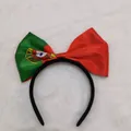 Cerchietto con fiocco motivo bandiera del Portogallo in raso lucido per tifosi - Bandiera del Portogallo